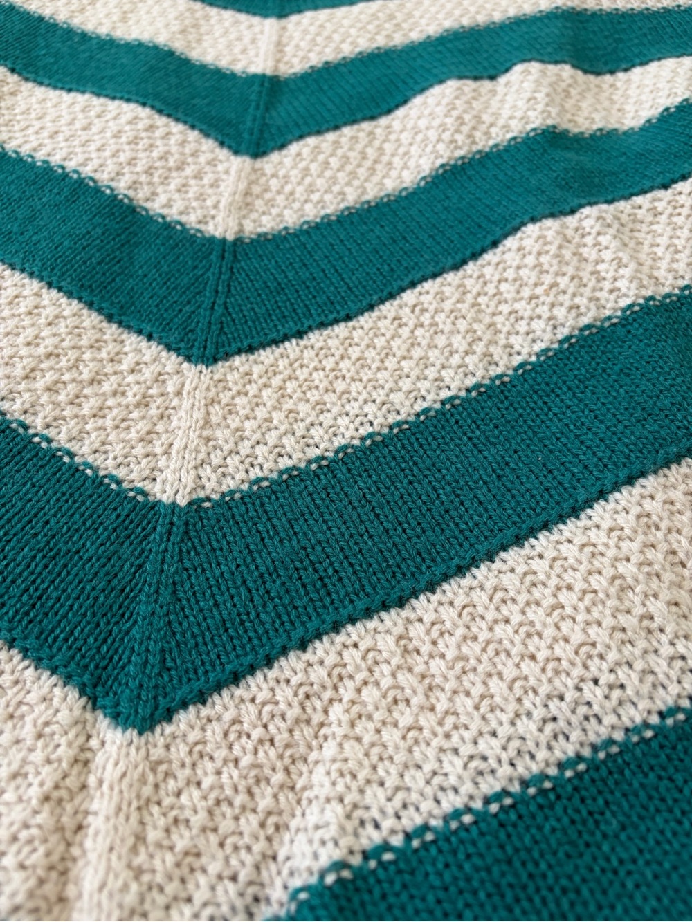 Maurices Green and Cream Chevron V-Neck Sweater - Picture 6 of 7